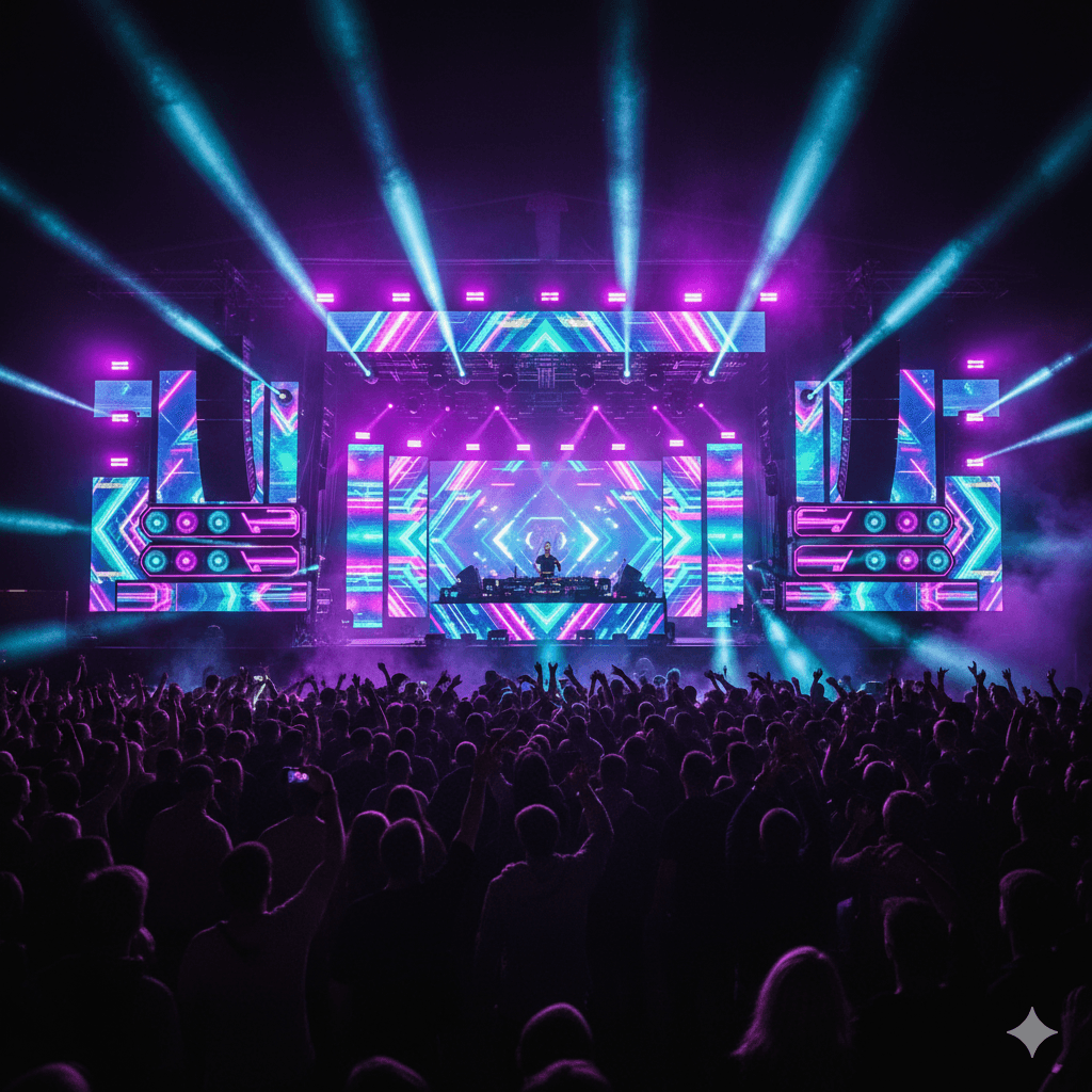 YES Music EDM Progressive House Cover Art - AI Generated Festival Music
