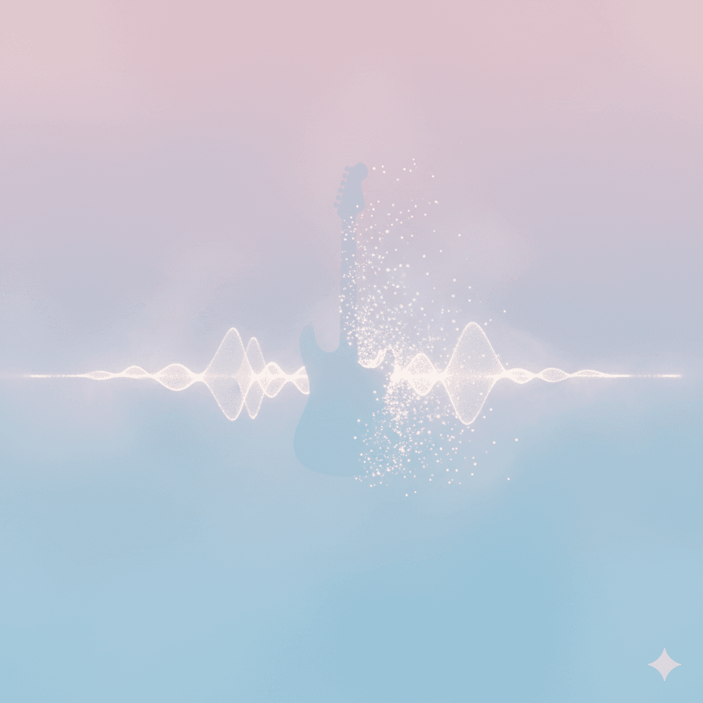 YES Music Ambient Cover Art - AI Generated Electric Guitar Soundscape